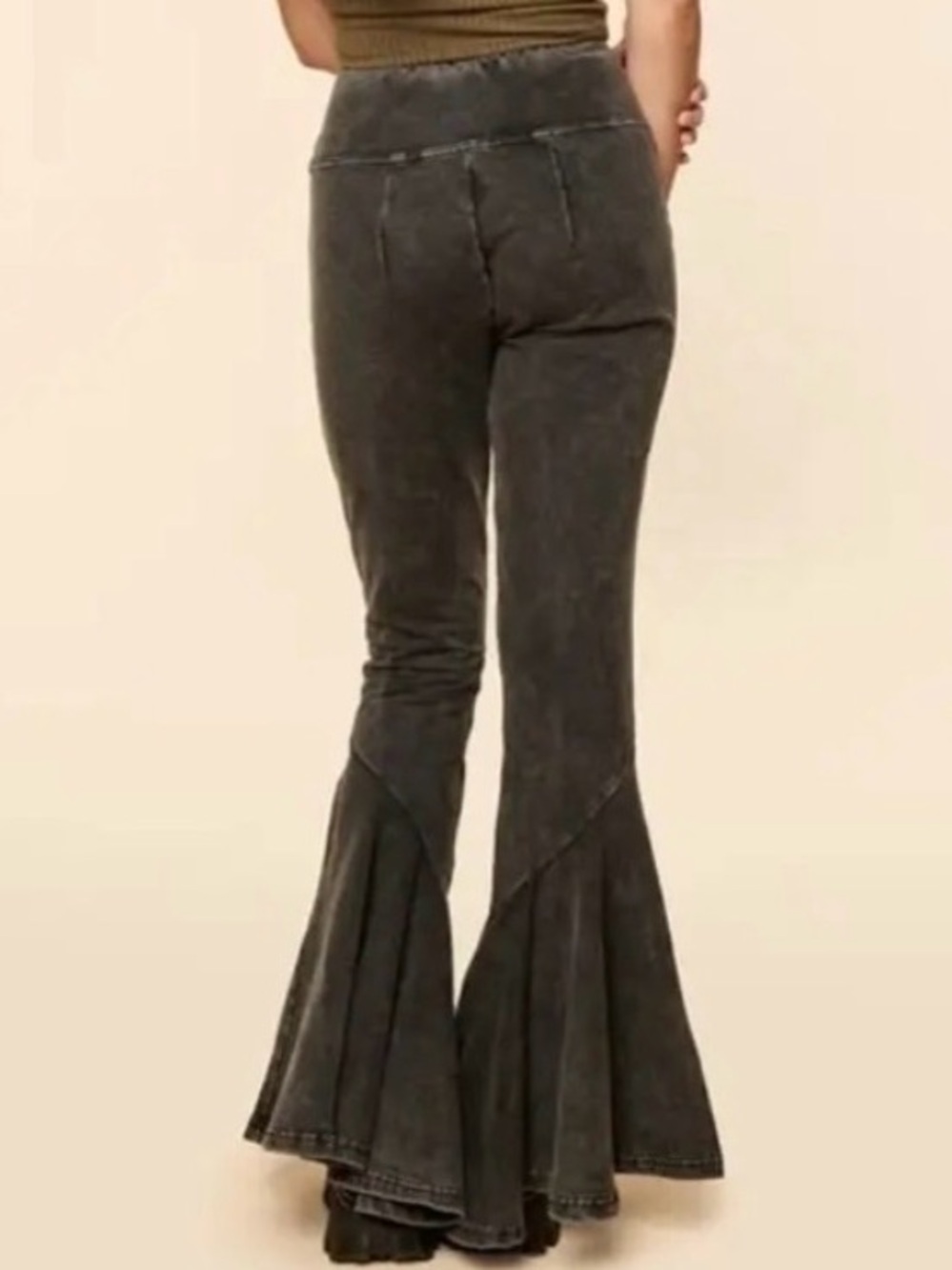 EARTHBOUND Charcoal Flared Seamed Pants - Picture 2 of 5